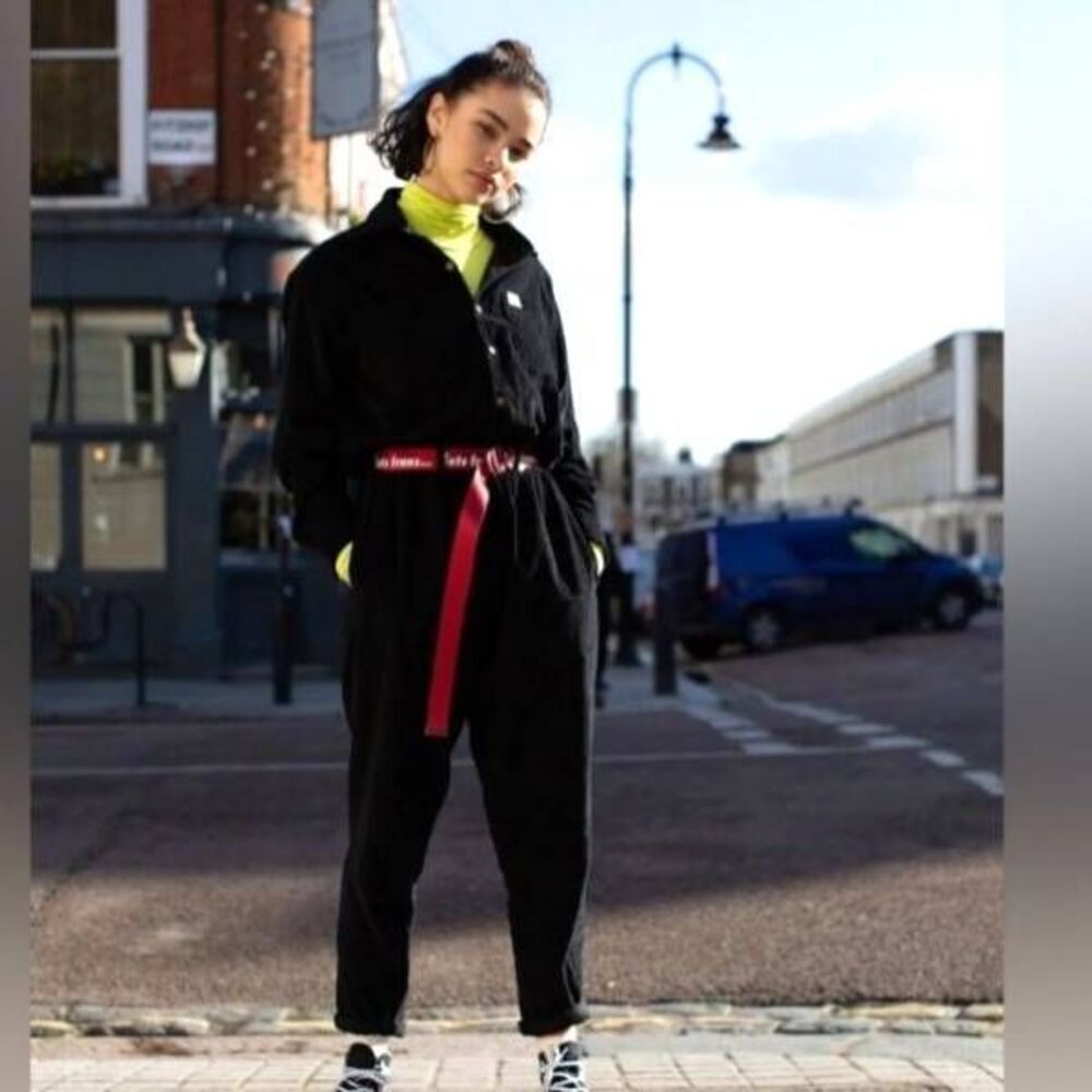 Lucy & Yak Black Corduroy Jumpsuit Boilersuit XL